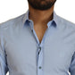 Light Blue Cotton Slim Fit Dress Shirt