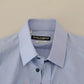 Light Blue Cotton Slim Fit Dress Shirt