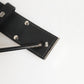 Black Leather Classic Metal Logo Buckle Belt