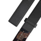 Black Leather Classic Metal Logo Buckle Belt