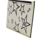 White Leather Douphin DG Logo Star Print Card Holder Wallet