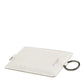 White Calf Leather Lanyard Logo Card Holder Men Wallet