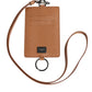 Dark Brown Leather Lanyard Logo Card Holder Men Wallet