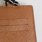 Dark Brown Leather Lanyard Logo Card Holder Men Wallet