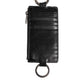 Black Leather Logo Embossed Lanyard Card Holde Wallet