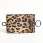 Leopard Print Leather Embossed Lanyard Card Holder Wallet