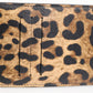 Leopard Print Leather Embossed Lanyard Card Holder Wallet