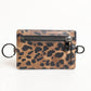 Leopard Print Leather Embossed Lanyard Card Holder Wallet