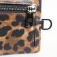 Leopard Print Leather Embossed Lanyard Card Holder Wallet