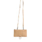 Beige Calfskin Leather Large Crossbody Card Holder Wallet