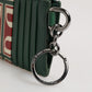 Green Calf Leather Logo Print Monogram Card Holder Wallet