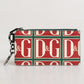 Green Calf Leather Logo Print Monogram Card Holder Wallet