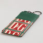 Green Calf Leather Logo Print Monogram Card Holder Wallet