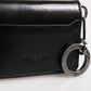 Wallet Black Leather Logo Embossed Key Chain Card Holder Wallet