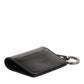 Wallet Black Leather Logo Embossed Key Chain Card Holder Wallet