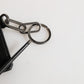 Black Leather Logo Embossed Key Chain Card Holder Wallet