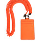 Orange Leather Logo Embossed Lanyard Card Holder Wallet