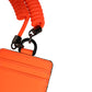 Orange Leather Logo Embossed Lanyard Card Holder Wallet