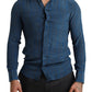 Blue MARTINI Silk Slim Fit Long Sleeves Shirt