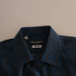 Blue MARTINI Silk Slim Fit Long Sleeves Shirt