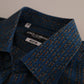 Blue MARTINI Silk Slim Fit Long Sleeves Shirt