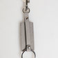 Gray Leather Logo Metal Ring Keychain Holder Men Keyring