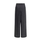 Wide-leg silk Pants with strass