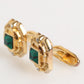 Emerald Green Crystal Gold Tone 925 Sterling Accessory Cufflink