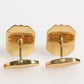 Emerald Green Crystal Gold Tone 925 Sterling Accessory Cufflink
