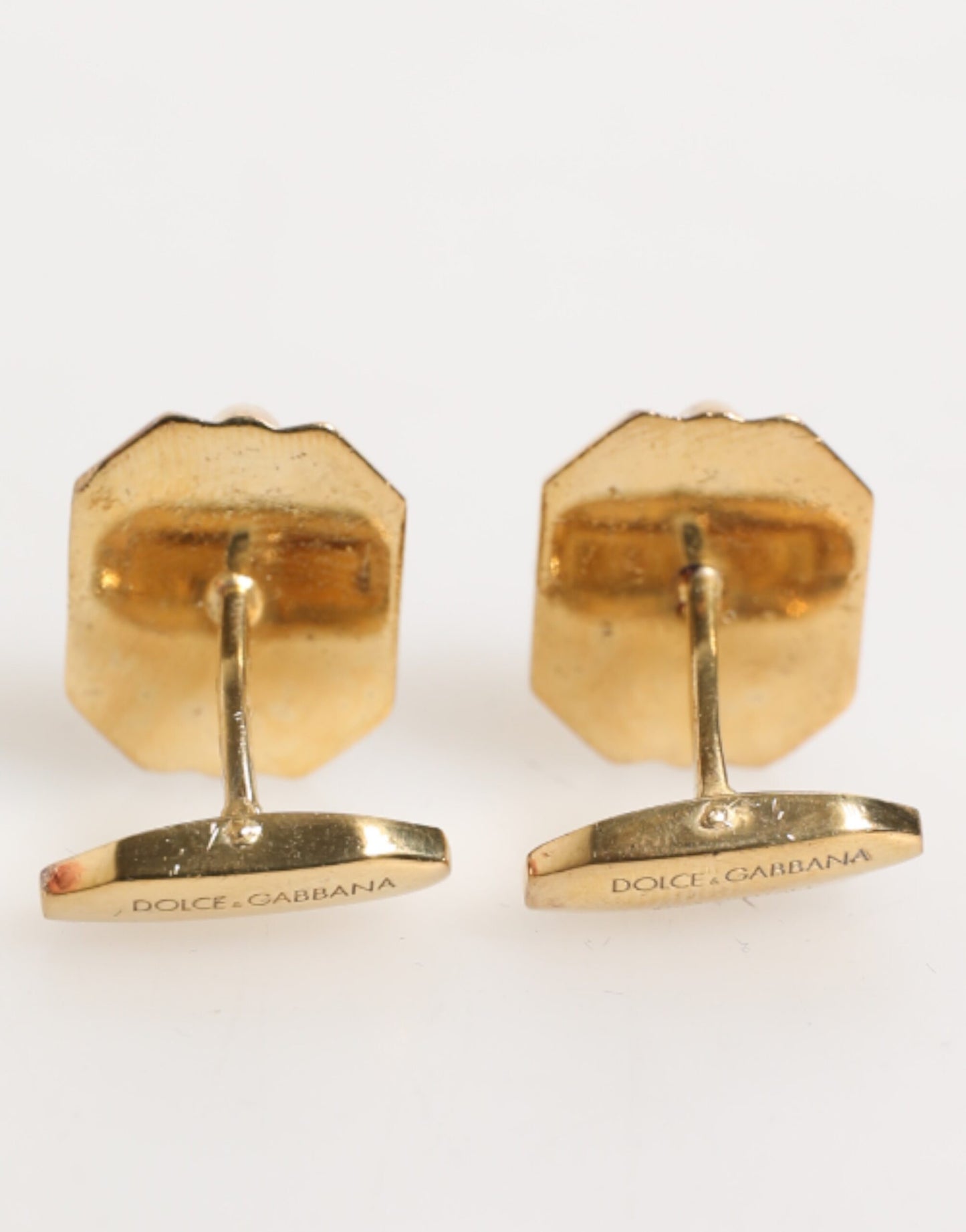 Emerald Green Crystal Gold Tone 925 Sterling Accessory Cufflink
