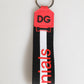 Red White DG Logo Polyester Brass Holder Keychain Keyring