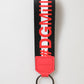 Red White DG Logo Polyester Brass Holder Keychain Keyring