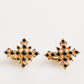 Gold Tone Brass Cross Crystal Men Accessory Cufflink
