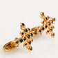 Gold Tone Brass Cross Crystal Men Accessory Cufflink