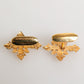 Gold Tone Brass Cross Crystal Men Accessory Cufflink