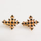 Gold Tone Brass Cross Crystal Men Accessory Cufflink