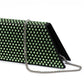 Mini Black Satin And Green Crystals Shoulder Bag