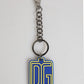 Blue Yellow DG Rubber Logo Silver Men Keychain Keyring