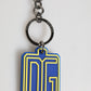Blue Yellow DG Rubber Logo Silver Men Keychain Keyring
