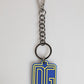 Blue Yellow DG Rubber Logo Silver Men Keychain Keyring