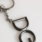 Silver Brass DG Logo Metal Keychain Holder Men Keyring