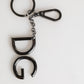 Silver Brass DG Logo Metal Keychain Holder Men Keyring