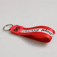 Red Logo Polyester Silver Brass Holder Keychain Men Keyring
