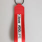 Red Logo Polyester Silver Brass Holder Keychain Men Keyring