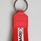 Red Logo Polyester Silver Brass Holder Keychain Men Keyring