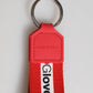 Red Logo Polyester Silver Brass Holder Keychain Keyring