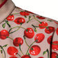 Beige Cherry Nylon Buttoned Casual Shirt