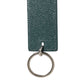 Army Green Leather Logo Metal Ring Men Keychain Keyring