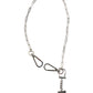 Silver Tone Metal Chain DG Logo Pendant Men Necklace
