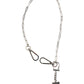 Silver Tone Metal Chain DG Logo Pendant Men Necklace